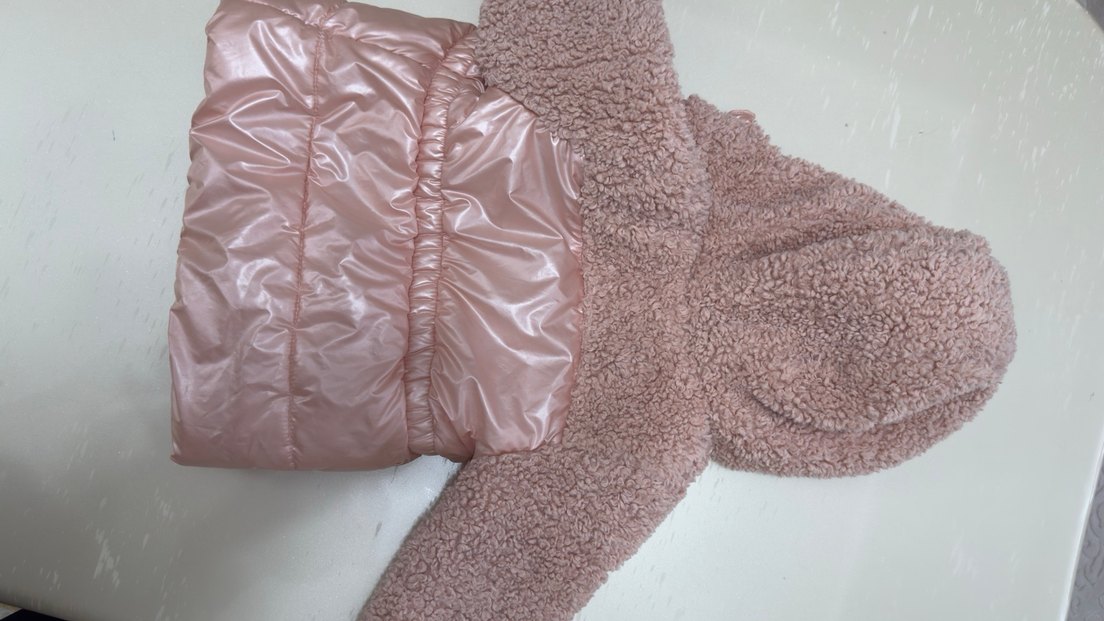 Kız Çocuk Pembe Kapüşonlu Kürklü Mont - Görsel 4