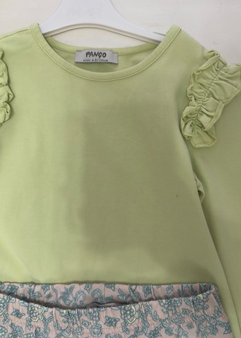 Fırfırlı Uzun Kollu Bebek Kız Takımı - Görsel 2