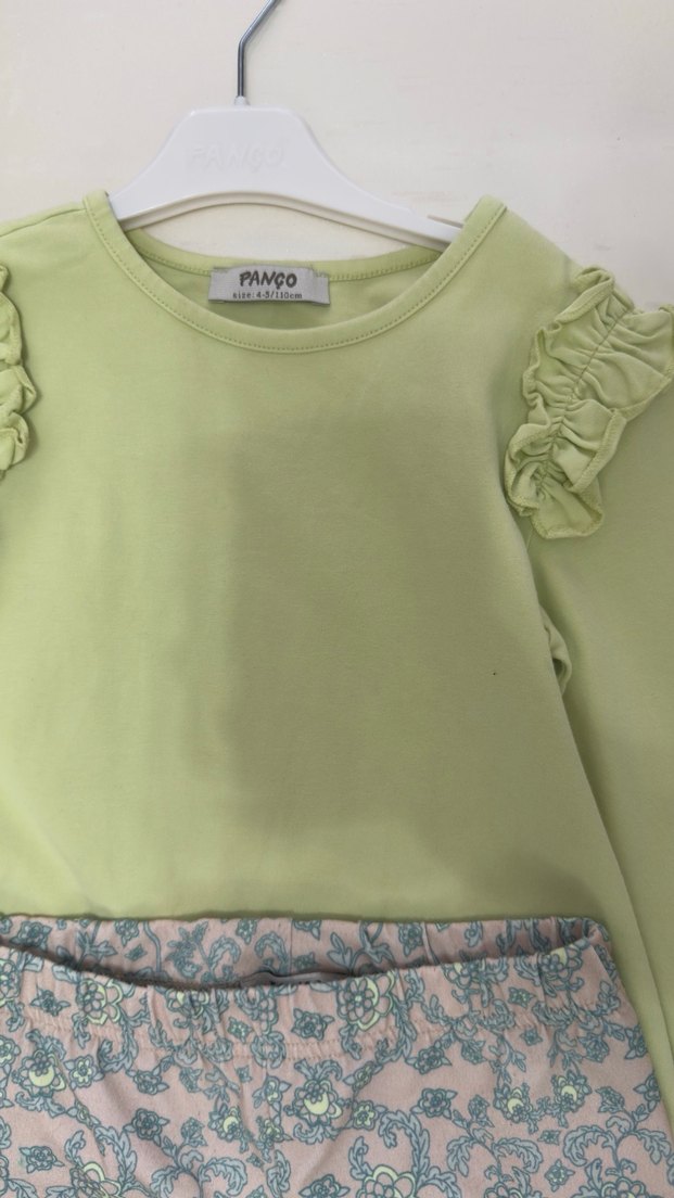 Fırfırlı Uzun Kollu Bebek Kız Takımı - Görsel 2