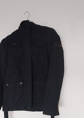 Siyah Kot Kadın Ceket Kemerli Street Style - Görsel 4