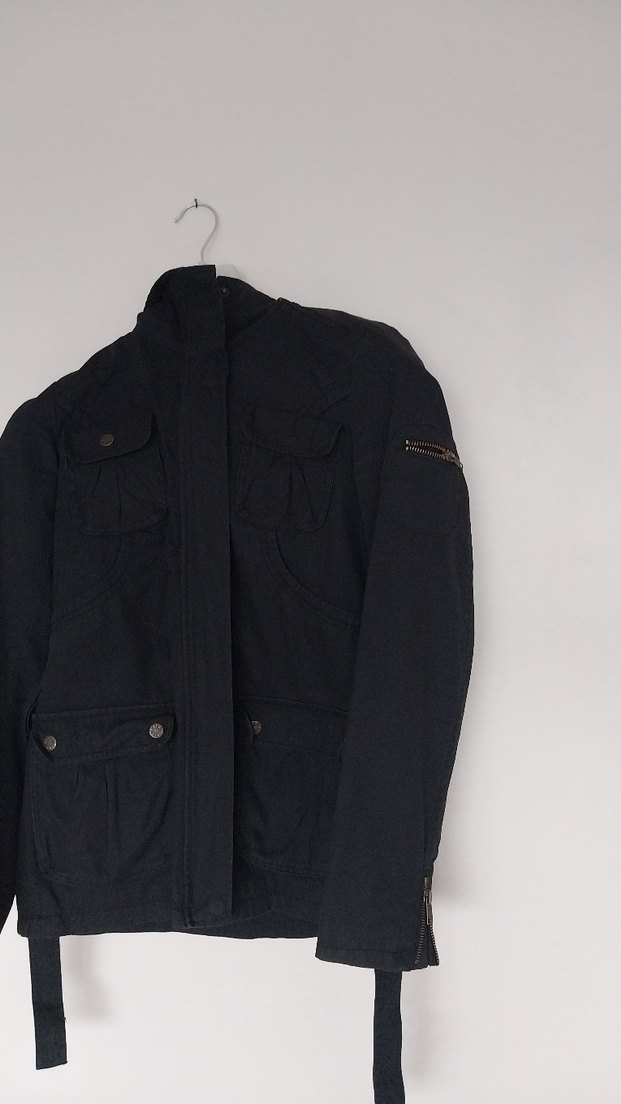 Siyah Kot Kadın Ceket Kemerli Street Style - Görsel 4