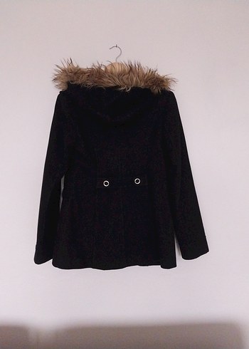 Zara Kürk Detaylı Siyah Kadın Midi Kaban - Görsel 2