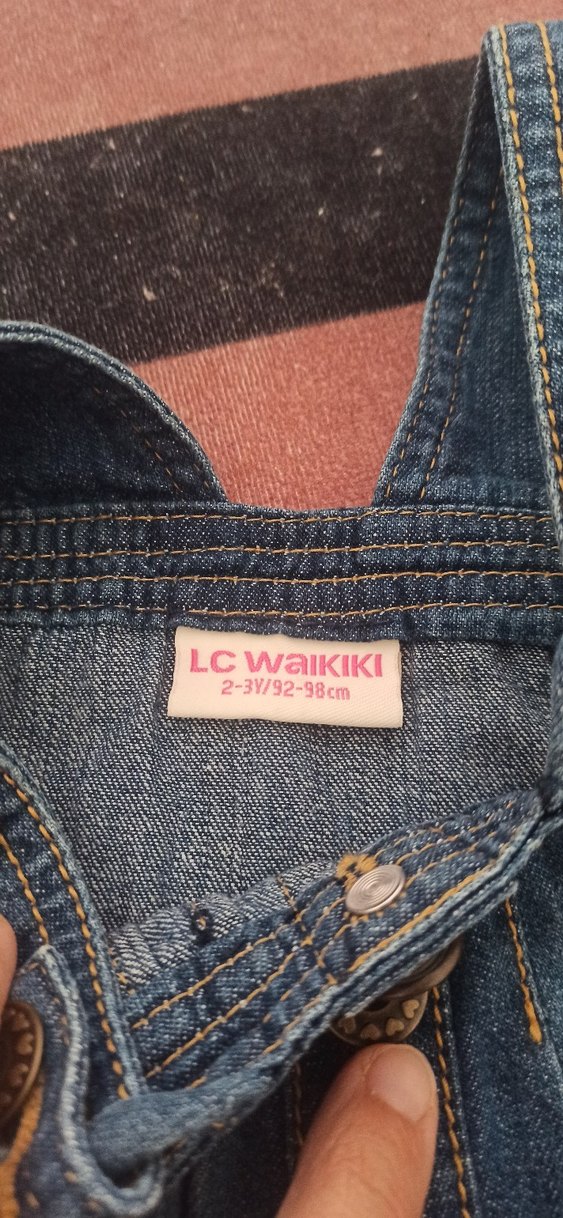 Nakışlı Mavi Denim Kız Elbisesi - Görsel 2