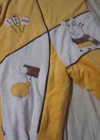 Sarı Baskılı Uzun Kollu Bebek Tulum - Görsel 2