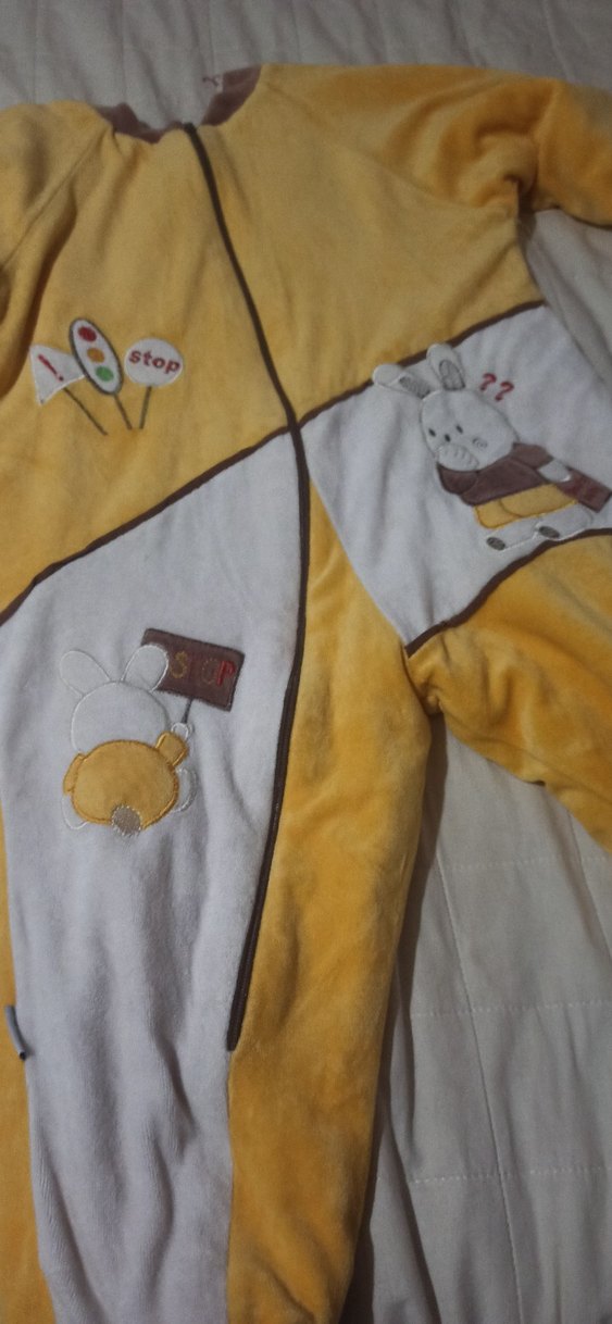 Sarı Baskılı Uzun Kollu Bebek Tulum - Görsel 2