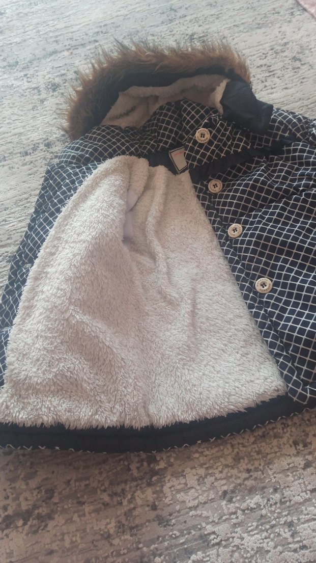 Kahverengi Kürklü kız Çocuk Kaban - Görsel 2