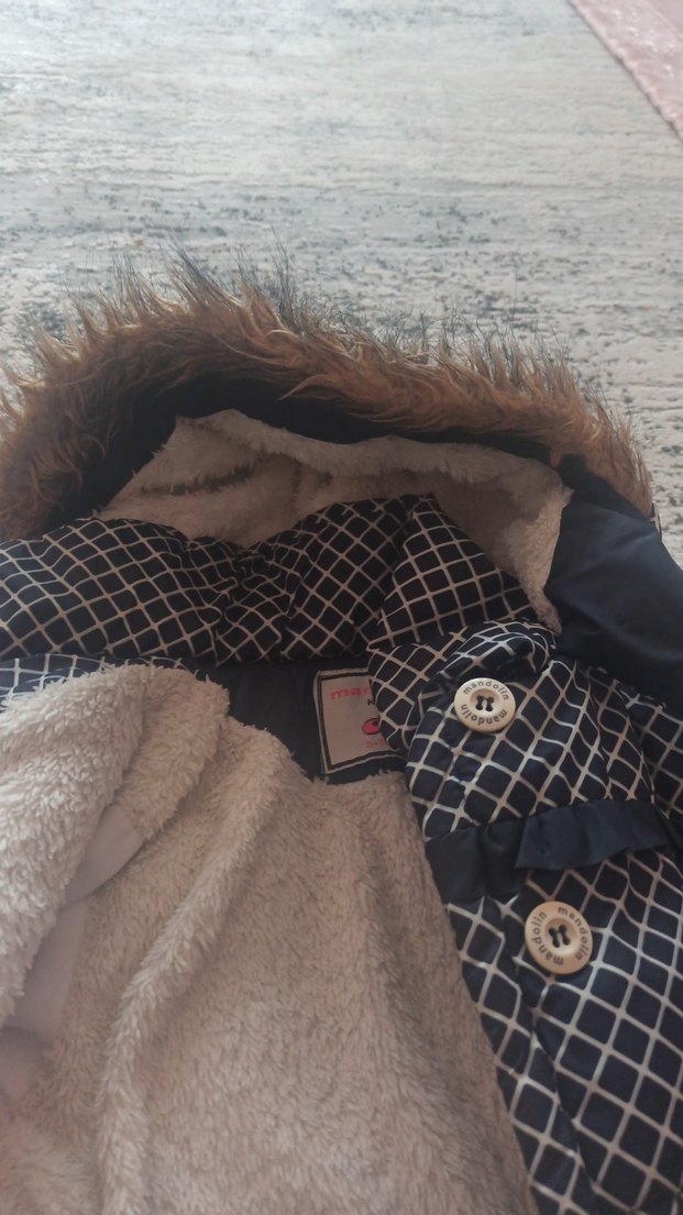 Kahverengi Kürklü kız Çocuk Kaban - Görsel 4