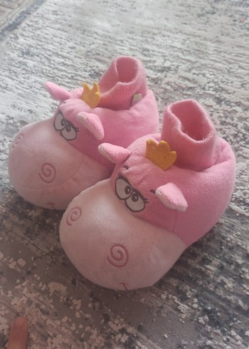 Kız Çocuk Pembe Nakışlı Sıcak Ev Terliği - Görsel 4