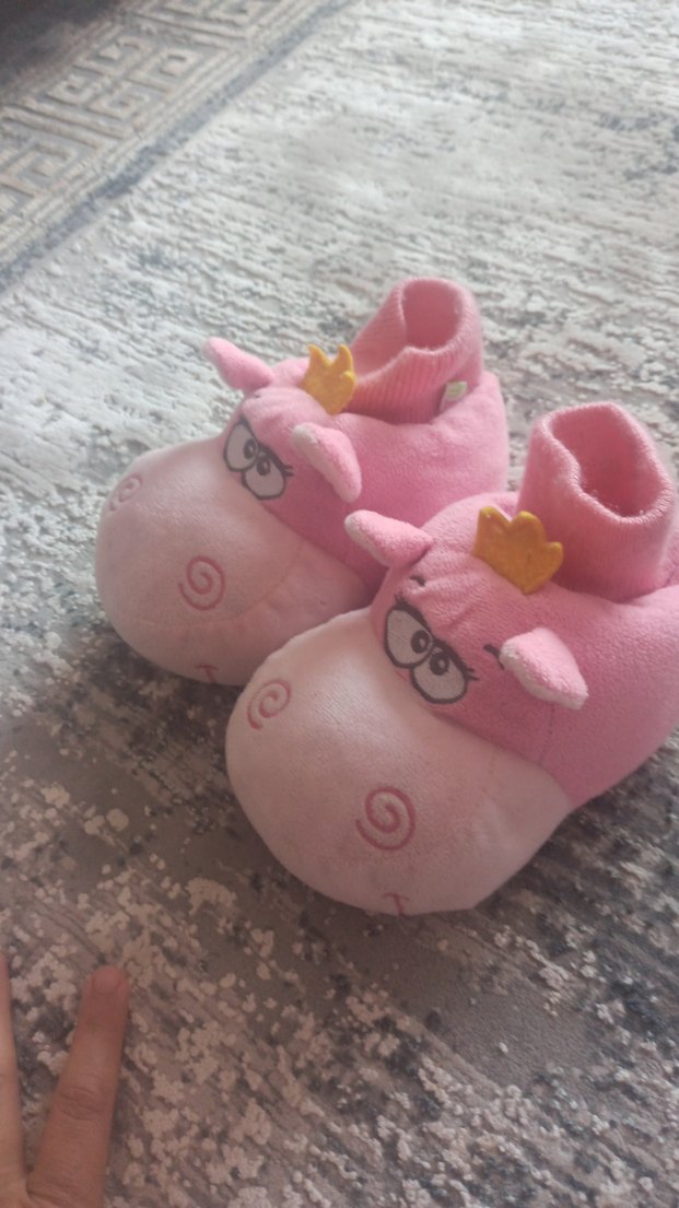 Kız Çocuk Pembe Nakışlı Sıcak Ev Terliği - Görsel 3