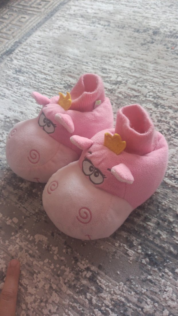 Kız Çocuk Pembe Nakışlı Sıcak Ev Terliği - Görsel 4