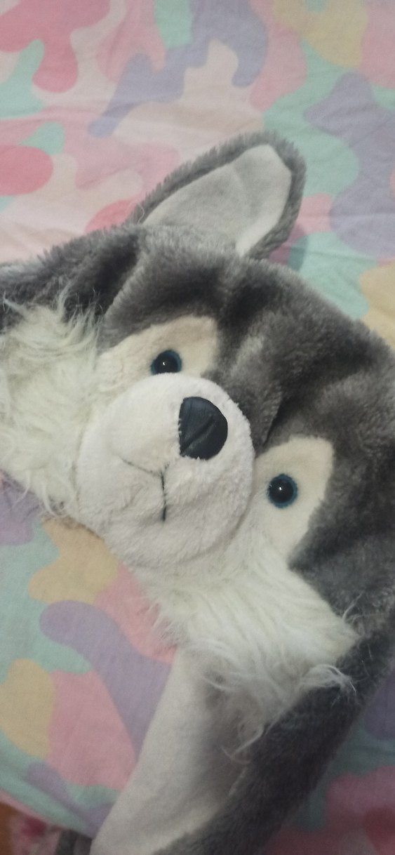 Gri Peluş Kurt şapka - Görsel 3