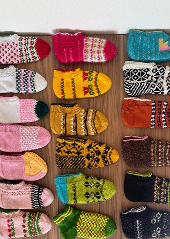 Renkli El Örgüsü Çorap Seti - Görsel 2
