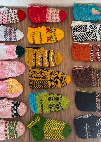 Renkli El Örgüsü Çorap Seti - Görsel 4