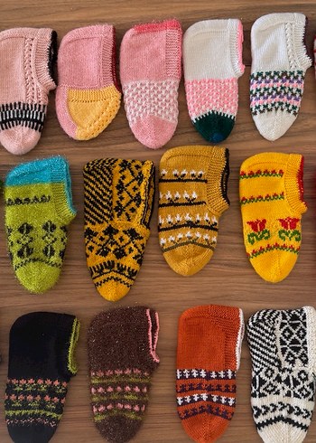 Renkli El Örgüsü Çorap Seti - Görsel 3