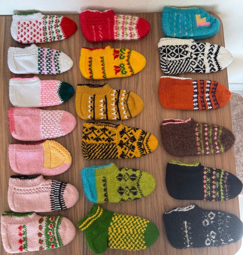 Renkli El Örgüsü Çorap Seti - Görsel 4