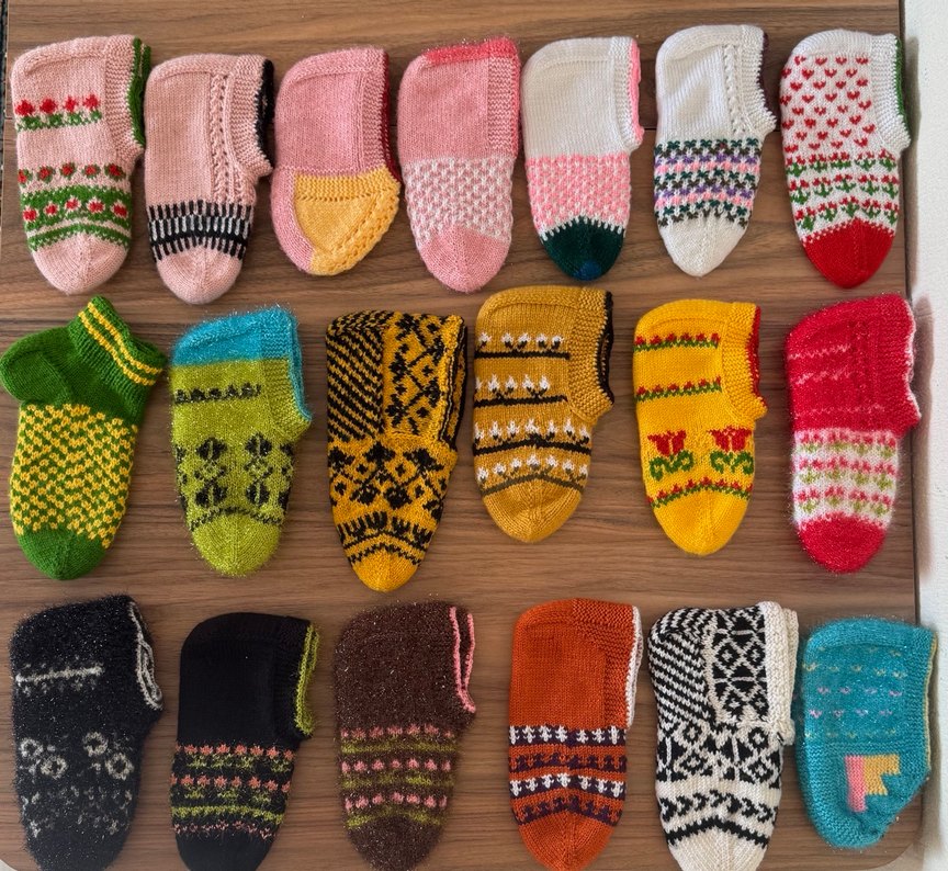 Renkli El Örgüsü Çorap Seti - Görsel 3