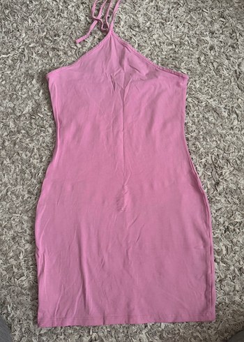 Pembe İnce Askılı Mini Elbise - Görsel 5