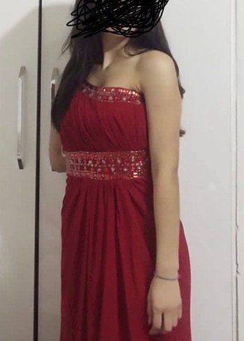 Uzun İşlemeli Abiye Elbise - Görsel 4