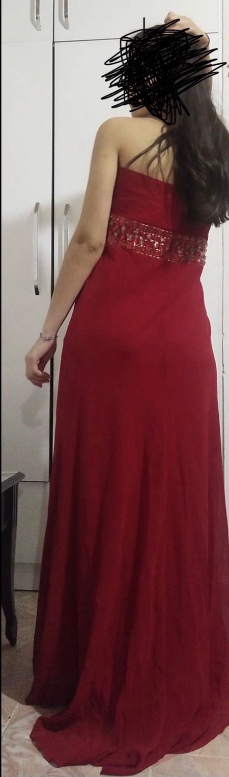 Uzun İşlemeli Abiye Elbise - Görsel 5