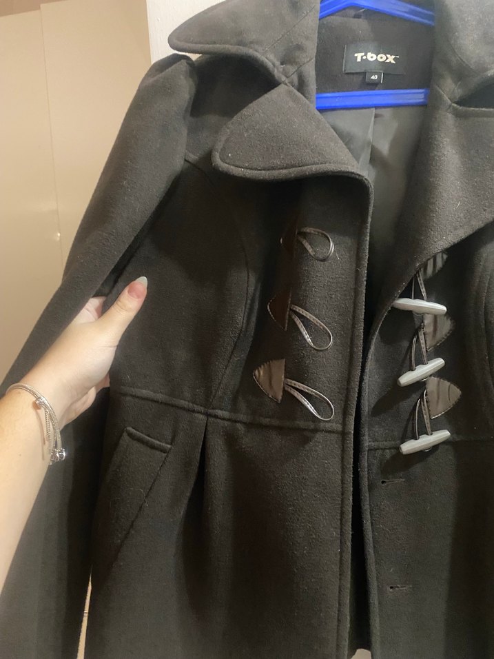 Boyner 40 Beden Acı Kahve Rengi Düğmeli Kısa  kaban - Görsel 3