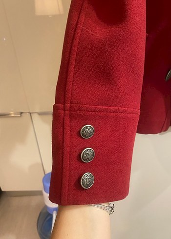 Batik 36 Beden Kırmızı Kaban - Görsel 5