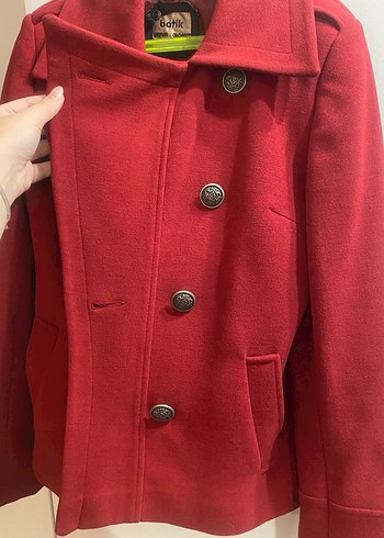 Batik 36 Beden Kırmızı Kaban - Görsel 4