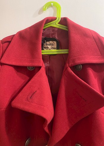 Batik 36 Beden Kırmızı Kaban - Görsel 3