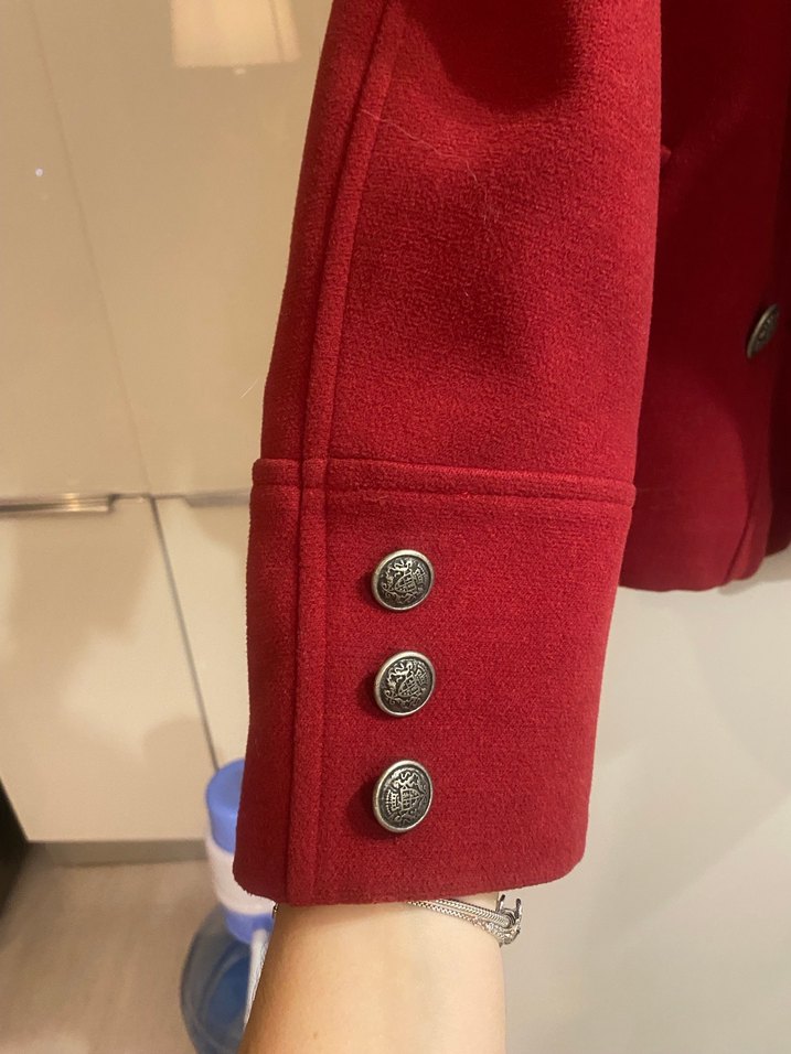 Batik 36 Beden Kırmızı Kaban - Görsel 5