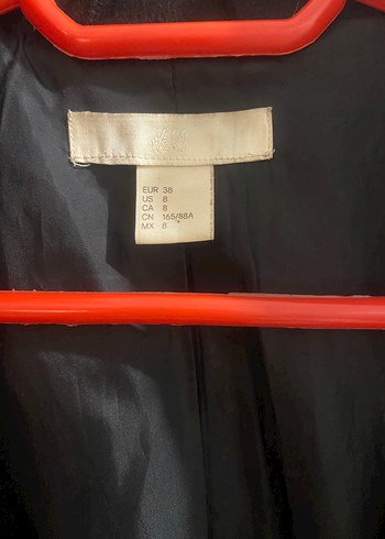 H&M 38 Beden Düğmeli Siyah Kaban - Görsel 2