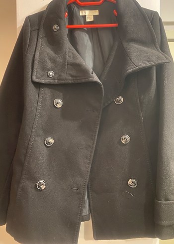 H&M 38 Beden Düğmeli Siyah Kaban - Görsel 3
