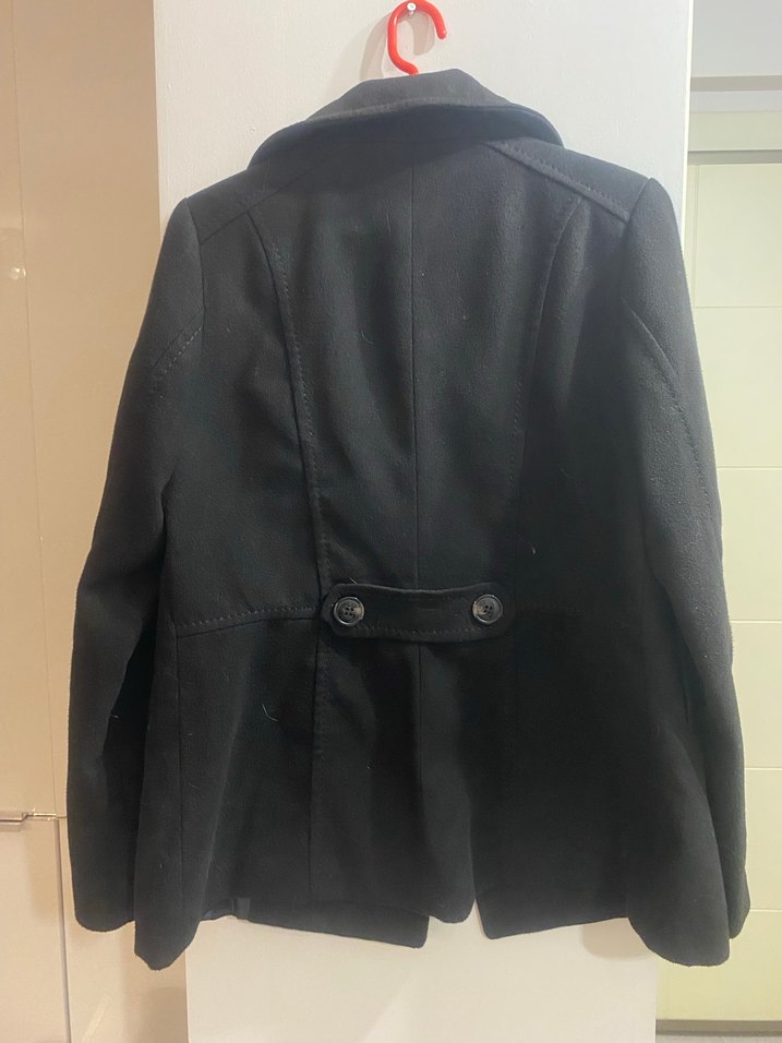 H&M 38 Beden Düğmeli Siyah Kaban - Görsel 5