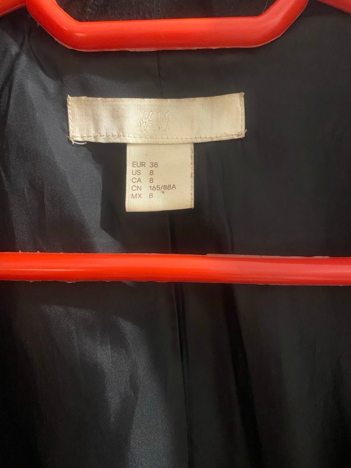 H&M 38 Beden Düğmeli Siyah Kaban - Görsel 2