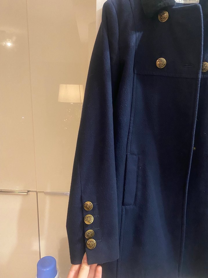 36 Beden Lacivert düğmeli kaban - Görsel 5