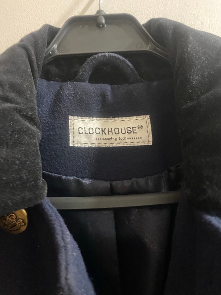 36 Beden Lacivert düğmeli kaban - Görsel 2