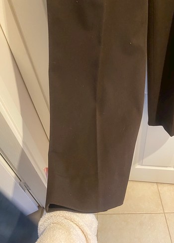 48-50 Beden Kahverengi  Kadın Kumaş Pantolon - Görsel 4