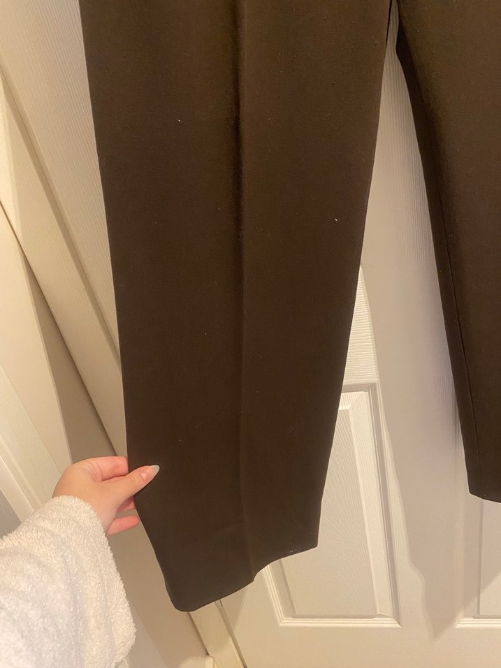 48-50 Beden Kahverengi  Kadın Kumaş Pantolon - Görsel 3