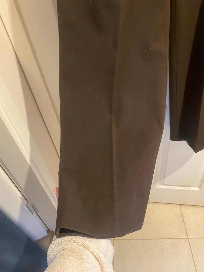 48-50 Beden Kahverengi  Kadın Kumaş Pantolon - Görsel 4