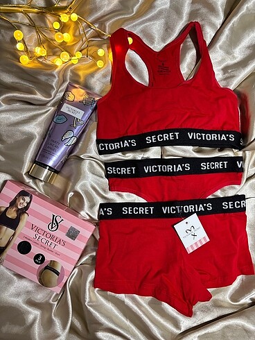 Victoria Secret 3?lü Büstiyer Kırmızı