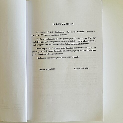 Uluslararası hukuk Hüseyin Pazarcı