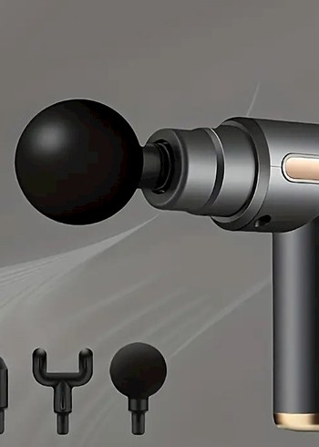 Gri Masaj Tabancası ve Başlık Seti - Görsel 2