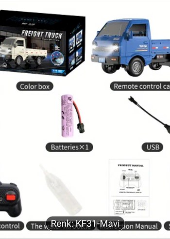 Uzaktan Kumandalı Mavi Şehir Kamyonu 1:18 Ölçek - Görsel 4