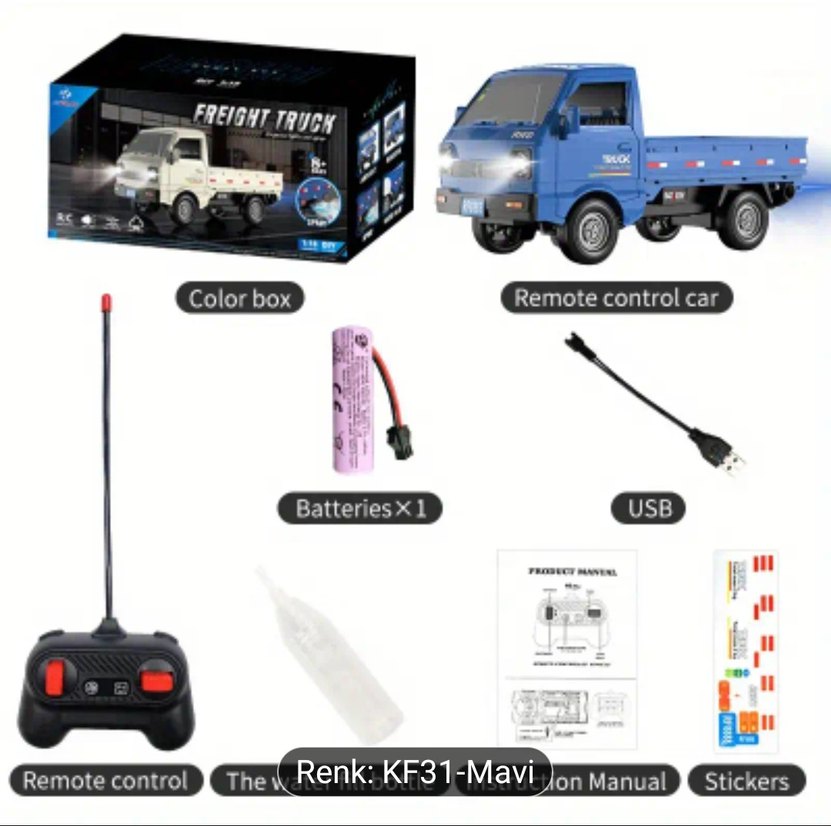 Uzaktan Kumandalı Mavi Şehir Kamyonu 1:18 Ölçek - Görsel 4