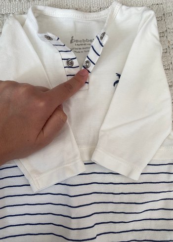 Gri Nakışlı Pamuklu Bebek Tulumu - Görsel 3