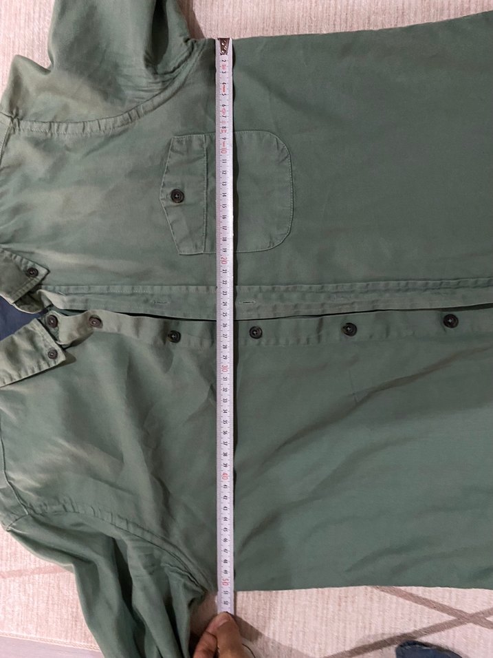 Düğmeli Uzun Kollu Erkek Keten Gömlek - Görsel 5