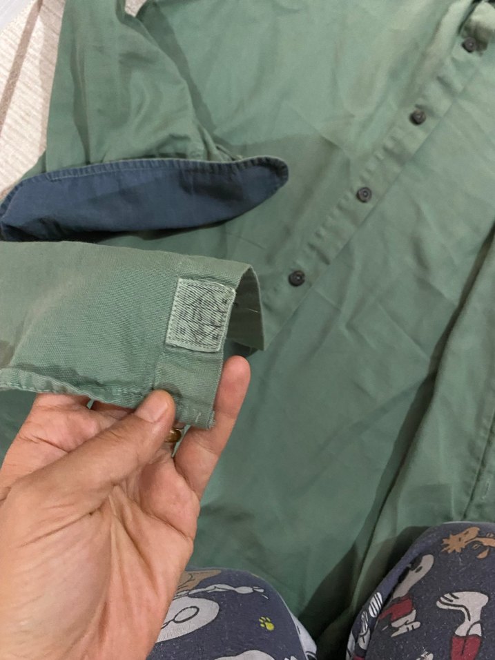 Düğmeli Uzun Kollu Erkek Keten Gömlek - Görsel 4