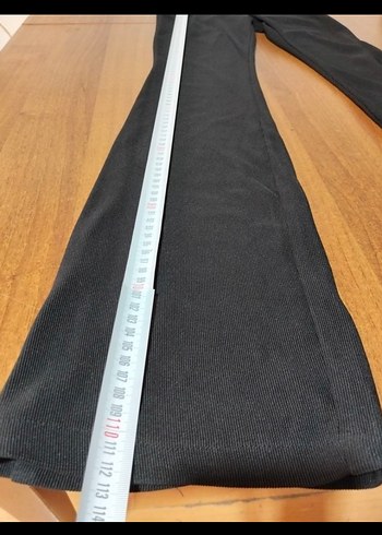 Kemersiz Siyah Kadın İspanyol Paça Pantolon - Görsel 5