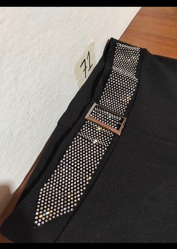 Kemersiz Siyah Kadın İspanyol Paça Pantolon - Görsel 3