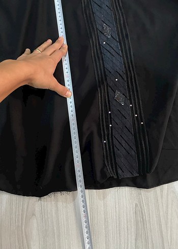 Düğmeli Siyah Uzun Kadın Elbise - Görsel 5