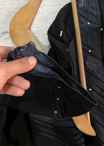 Düğmeli Siyah Uzun Kadın Elbise - Görsel 8