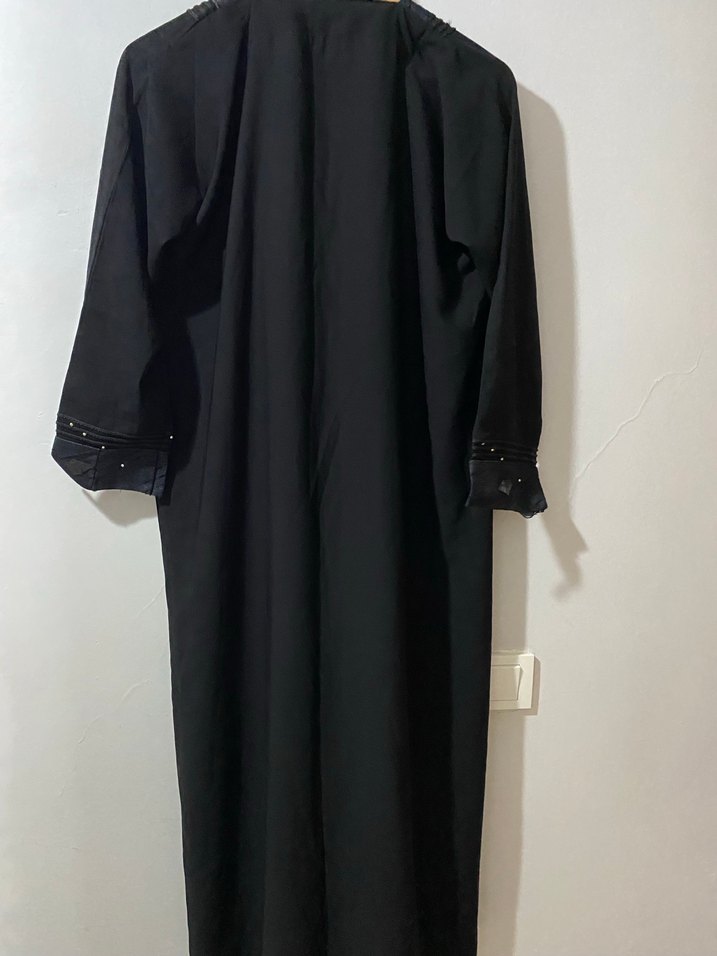 Düğmeli Siyah Uzun Kadın Elbise - Görsel 4